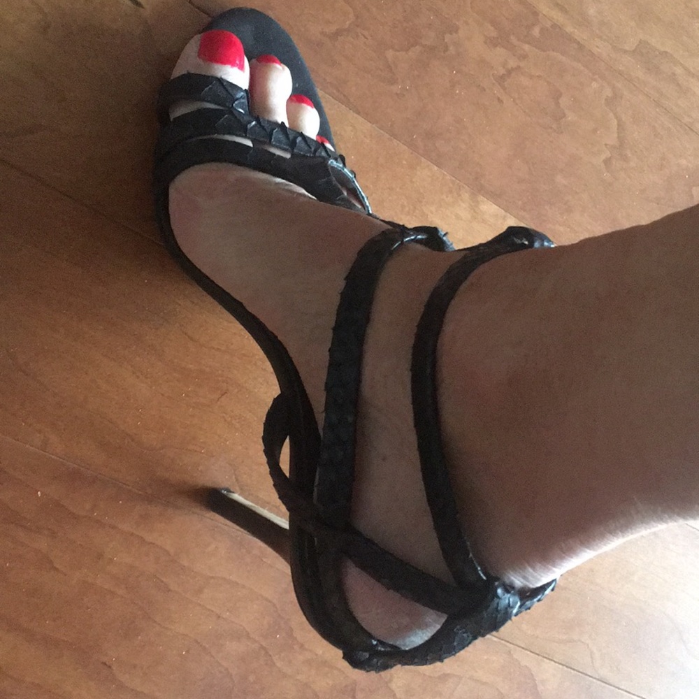 Camilla Skovgaard black lizard sandals. Worn twice